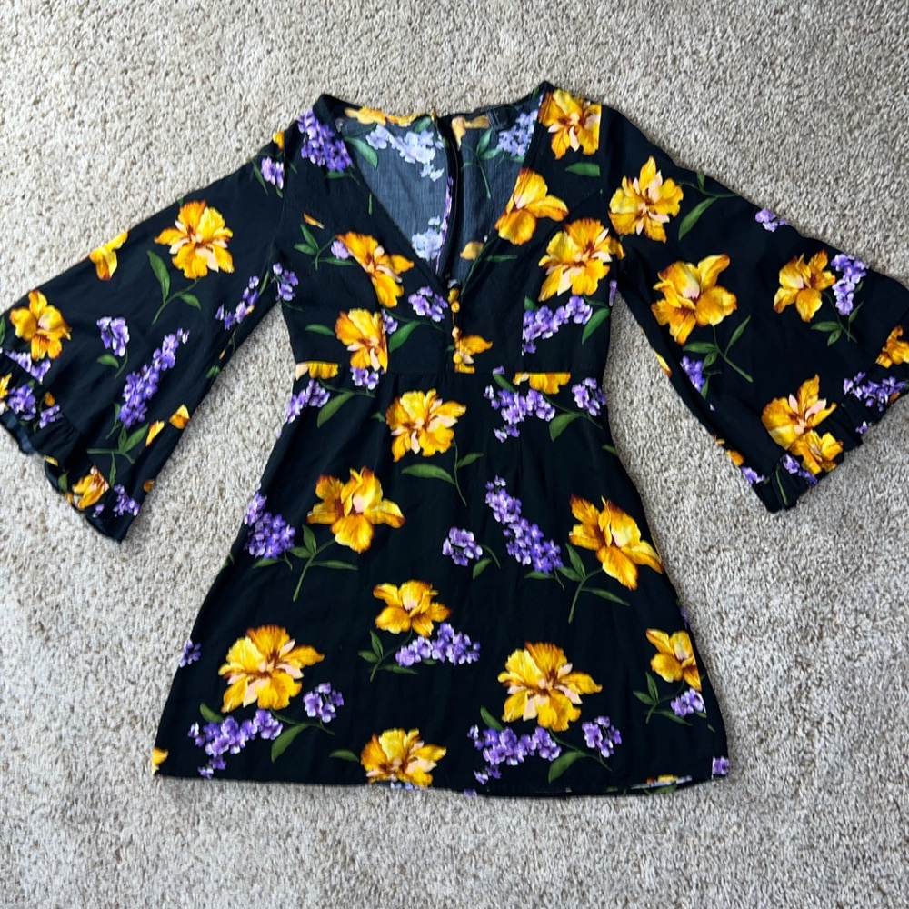 Forever 21 Black Floral Mini Dress
